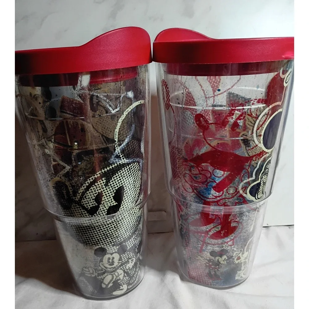 Tervis Tumbler Disney Mickey Minnie Mouse Pop Art Graffiti 24oz Set of 2 w Lids